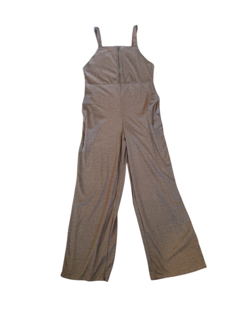 Sleeveless Wide-Leg Jumpsuit in Taupe